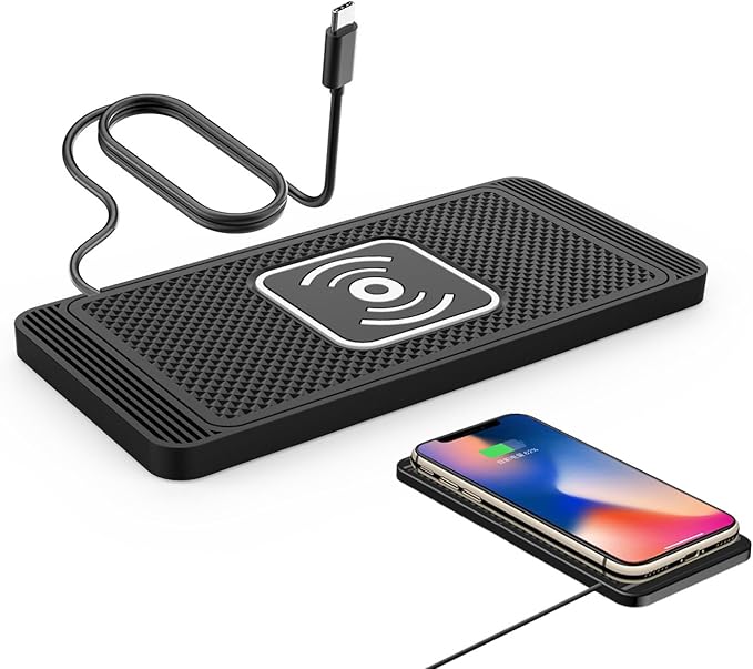 Car Wireless Charger Pad for Ram 2500 (Heavy Duty), Fast 15W Slim Qi Wireless Charging Pad with USB/Type-C Cable Non-Slip Charging Mat for Car,15W-Type-c