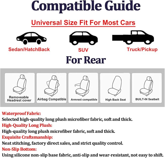 Car Towel Seat Cover, Performance Microfiber Washable Non Slip Vehicle Front Seat Covers, Sweatproof Automotive Interior Chair Protectors, Universal for SUV Automobile Truck (Light Blue)