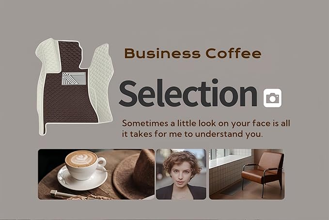 Custom Making Car Floor Mats for 98% Sedan SUV Car Protection Full Coverage Mats Anti-Slip Leather Floor Liners All Weather Car Floor Mats (White+Business Coffee)