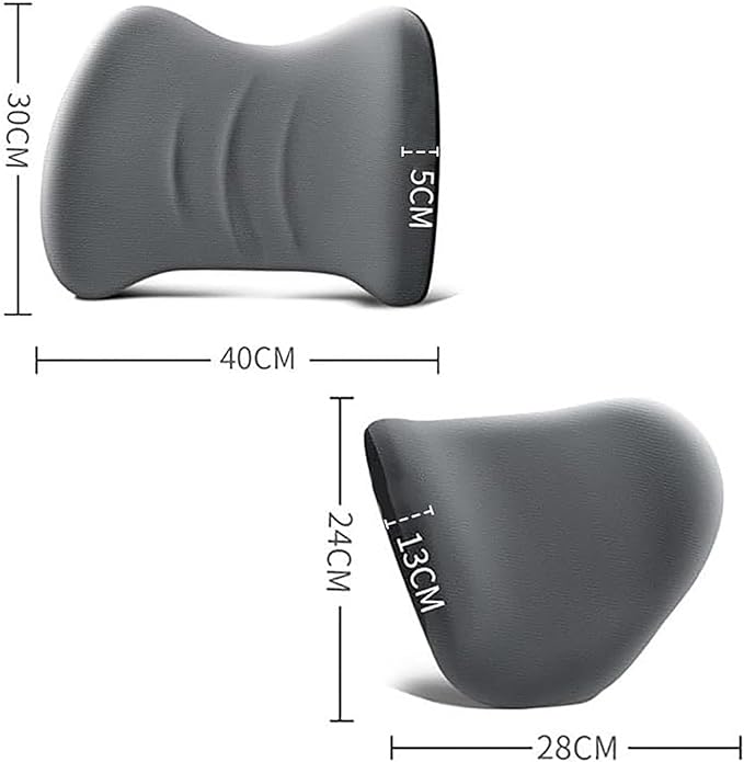Car Headrest & Lumbar Support Cushion for Toyota RAV4 2012-2024, Ergonomic Car Seat Headrest Memory Foam Neck and Back Pillow Kit Breathable Removable for Driving Fatigue Relief,C/Blue