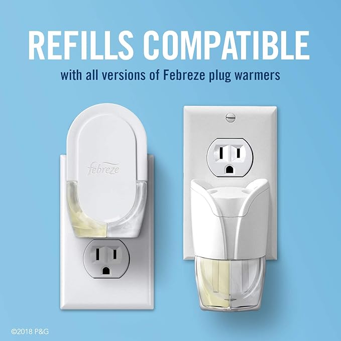 Febreze Plug In Air Freshener Fade Defy Plugs, Scented Oil Warmer- Pack of 4