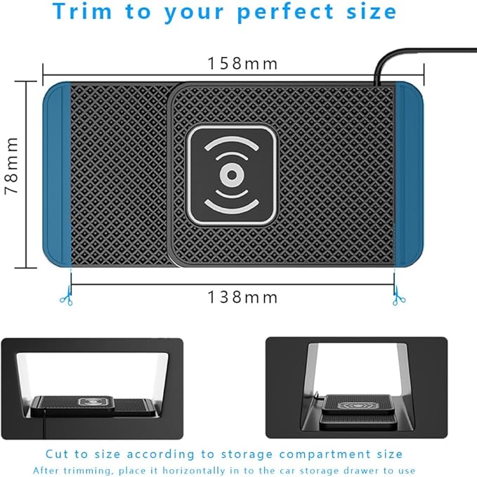 Wireless Charging Pad for Car for Subaru Legacy 2018-2025, Non-Slip Type C/USB 20W Fast Phone Charging Pad DIY Trim-to-Fit No Interior Damage,A&USB