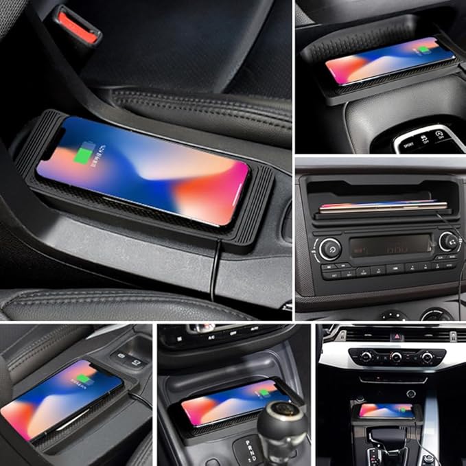 Wireless Charging Pad for Car for Jeep Gladiator, 15W Fast Wireless Charger Mat Non-Slip Silicone Car Center Console Phone Charging Pad,B/15W-USB