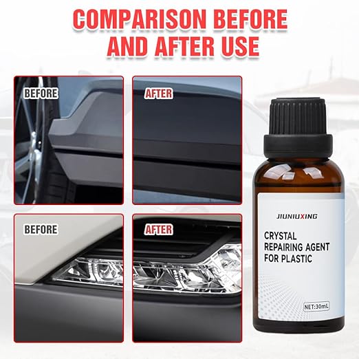Plastics Parts Crystal Coating, 2025 New Car Crystal Coating for Car Plastic Parts, Coating Agent for Automotive Plastics, Crystals Coating Plastic Restorer, Cars Trim Restorer with Sponge (5)