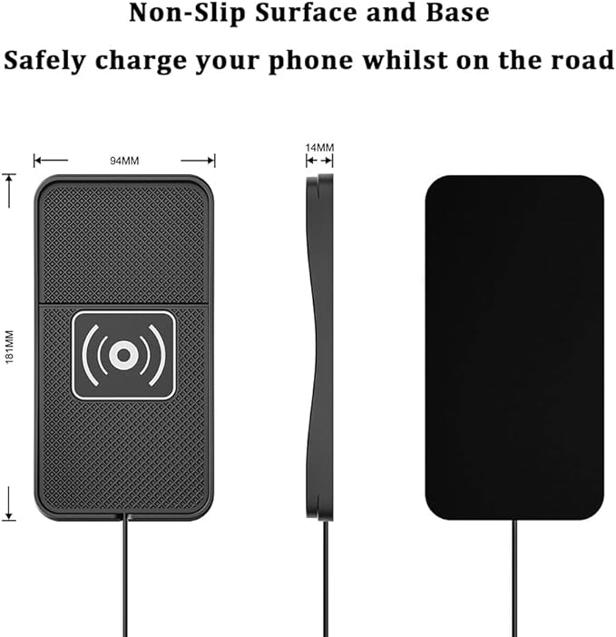 Car Wireless Charger Pad for BMW M3 E30 E36 E46 E92 E93, Type-C/USB 20W Fast Wireless Car Charger Pad Non-Slip Cordless Charging Mat,A-30cm Cable Type-C Plug