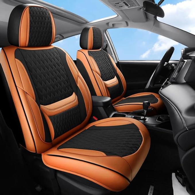 Car Seat Covers Full Set Custom Fit for Mercury Mariner 2005-2011 - Premium Faux Leather with Lumbar Support | Breathable, Waterproof, Anti-Slip, Durable (Black&Brown,Full Set)