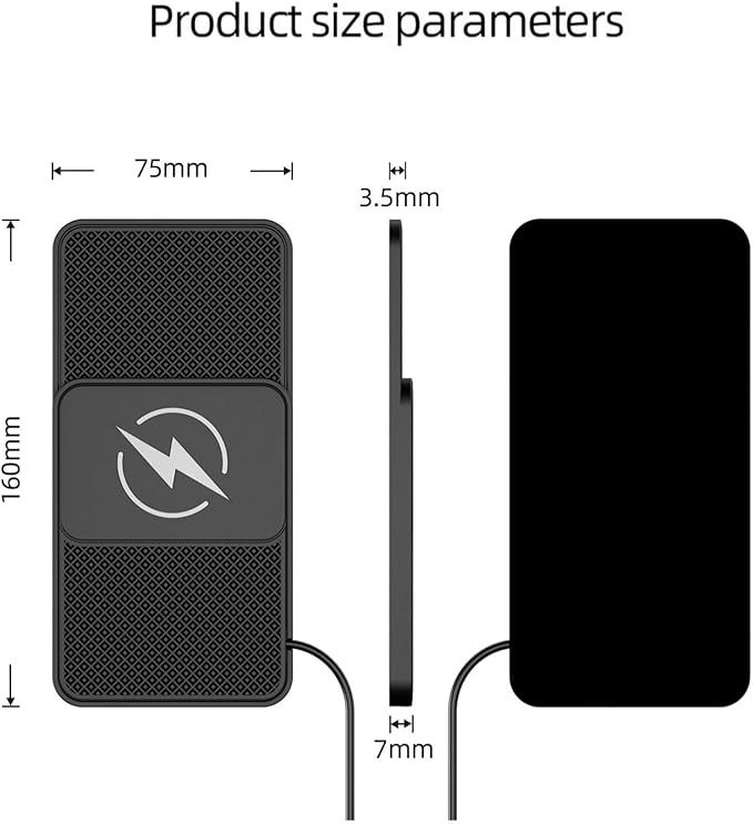 OUTMX Wireless Car Charger Pad for Toyota C-HR Hilux Sienna Urban, 20W Fast Wireless Charger Non-Slip Silicone Car Center Console Phone Charging Mat,A 30cm Cable Type-C Plug-Normal