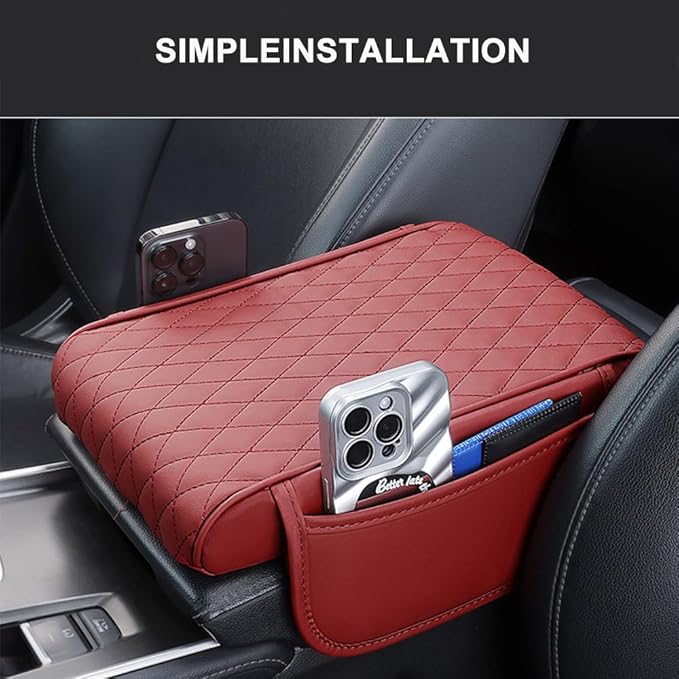 Car Armrest Pad for BMW X3 G01 F25 E83 2003-2019 2020 2021 2022 2023 2024 Leather Armrest Box Mat Center Console Cushion Pad Universal Armrest Seat Box Cover Protector,Beige, normal