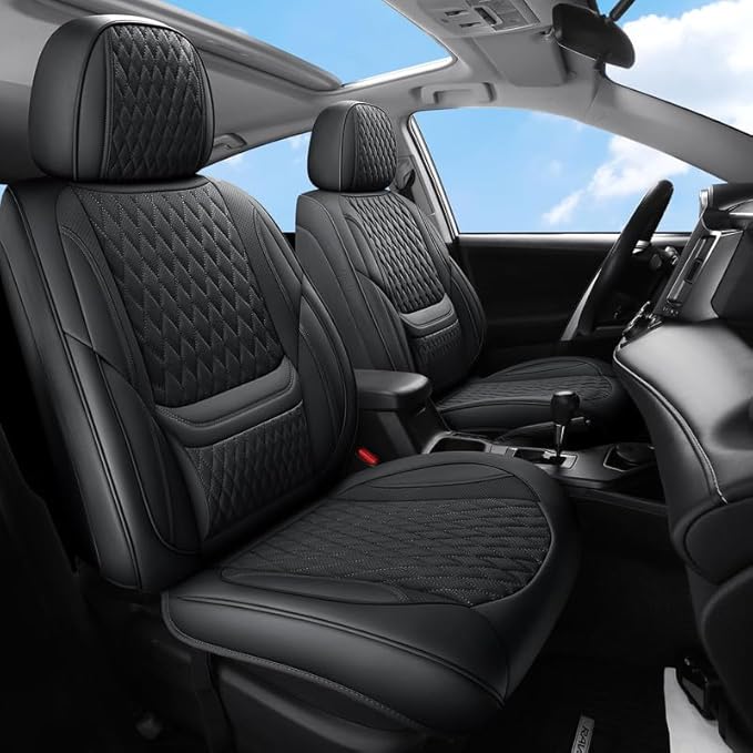 Car Seat Covers Full Set Custom Fit for Chevrolet/Chevy Colorado 2015-2026 - Premium Faux Leather with Lumbar Support | Breathable, Waterproof, Anti-Slip, Durable (Black,Full Set)