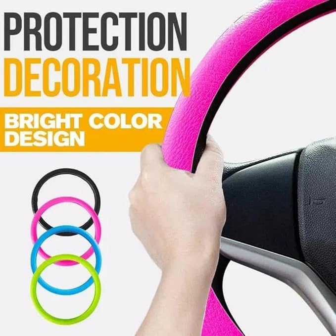 Silicone Steering Wheel Cover, Car Steering Wheel Cover, Anti-Slip Car Steering Wheel Protective Cover, Fit 12.6-16 Inch, for Car SUV Truck Van, for Women & Men (Coffee)