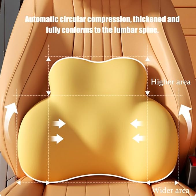 Car Lumbar Support Pillow for Alfa Romeo Giulia EV Sedan 2025 Memory Foam Back Support Cushion Breathable Car Seat Lumbar Pad Accessories,Dark Gray