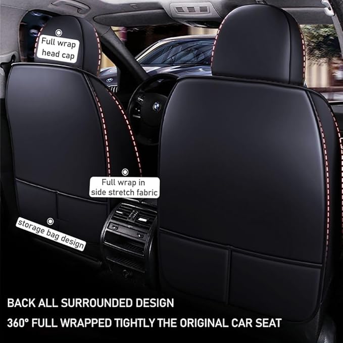 for Toyota CHR Seat Covers 2018-2026, Full Coverage Customized Car Seat Covers, Premium Leather Waterproof Stain-Resistant Easy to Install (Standard 2 Seats, Black&Coffee)