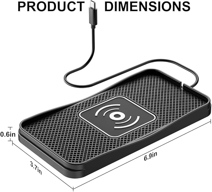 Wireless Car Charger Pad for Toyota RAV4 2000-2025, Type-C/USB 20W Car Wireless Charger Non-Slip Phone Charging Pad Car Accessories,A 30cm Cable Type-C Plug