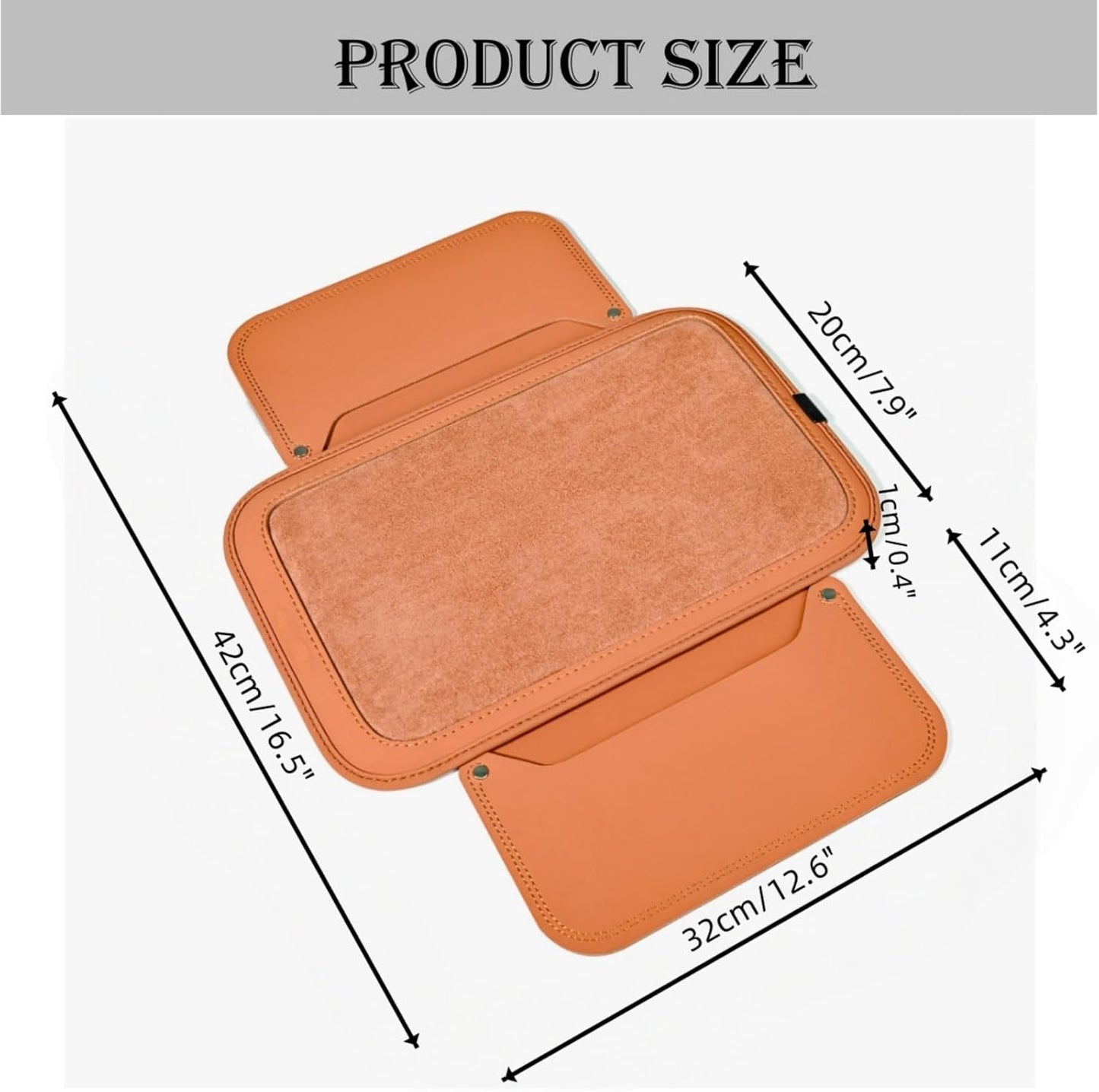 Arm Rest Cover for Car with 2 Storage Bags, Central Console Cover Armrest Pad, Suede Leather, Auto Interior Accessories for Most Vehicles, All-Season Comfort, Red