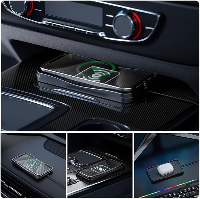 Wireless Car Charger Pad for Honda Accord 2000-2025, Type-C/USB 20W Car Wireless Charger Non-Slip Phone Charging Pad Car Accessories,B 30cm Cable USB Plug