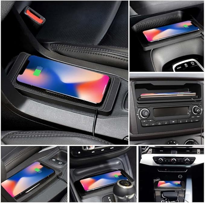 Wireless Car Charger Pad for Nissan Armada Ariya Juke Kicks Murano Pathfinder Rogue Xterra 2000-2026, Type-C/USB 15W Car Wireless Charger Non-Slip Cordless Charging Mat Car Accessories