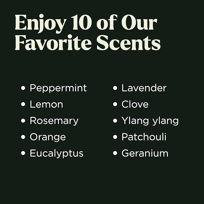 Essential Oils Set - Top 10 Gift Set Blends for Fragrance, Diffusers, Humidifiers, Aromatherapy, Cars & Home Products, Room Sprays, Candle Making, Yoga - Fragrance Oils for Botanical Fresheners Making