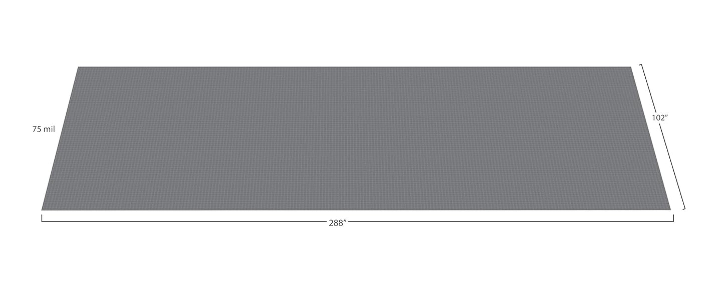 G-Floor Large Coin Pattern Vinyl Garage Floor Protector Mat (8'6" x 24', Slate Grey), Extremely Durable, Waterproof Parking Pad and Flooring