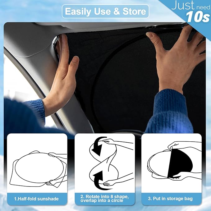 Custom Fit Toyota Corolla Cross Windshield Sunshade for 2022-2026 Toyota Corolla Cross (Not fit Corolla Sedan) Front Window Shield Cover for Windshield Sun Visor Protector Block UV Rays