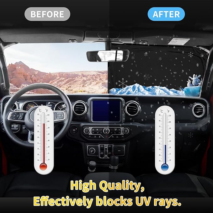 Sun Shade Sunshade for Nissan Rogue 2021-2025 2026 Windshield Cover,4-Layer Front Window Shade Custom Fit Rogue (Not for Rogue Sport) Sun Visor 240T Foldable Shade Shield Blocks UV Rays