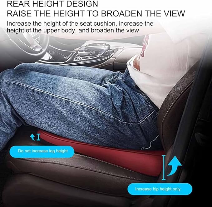 Car Seat Cushion for Ford F150(7seats) 2017-2023, Nonslip Driving Comfort and Breathable Lumbar Support Pad Sciatica and Back Pain Relief,Red-4 cm