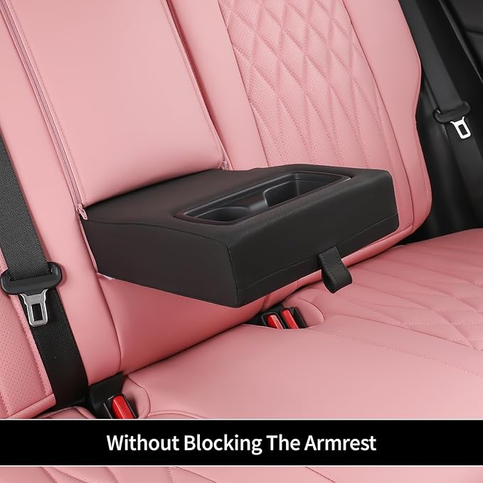 EKR Rav4 Seat Covers Custom Fit for Toyota Rav4 XLE,Platinum,Limited 2013-2018 & SE 2016-2018, Leather Pink Seat Cover Full Set for Women,Faux Leather(Pink)