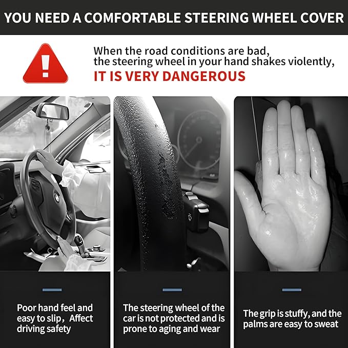Elastic Car Steering Wheel Cover, Universal 15 inch Non-Slip Breathable Neoprene Steering Wheel Protector, Car Accessories for Women Men Fit Auto, Suvs, Truck Colorful Guitar Vibe