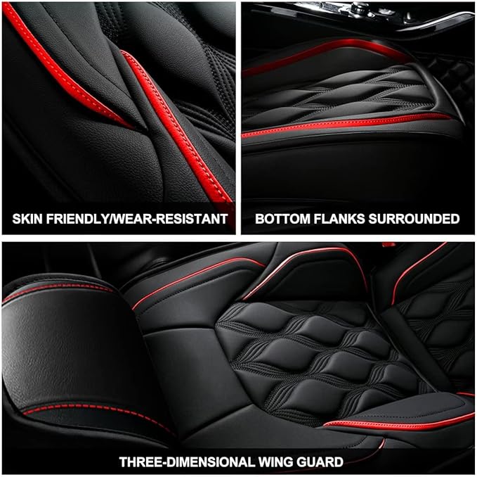 AOMSAZTO Seat Cover Full Set Custom Fit for Mazda CX5 2013-2023 2024 2025 2026 Faux Leather Car Seat Protector Compatible Airbag Vehicle Cushion Covers