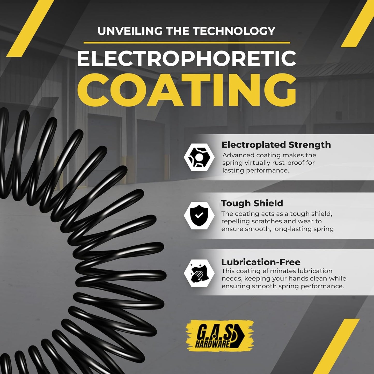Garage Door Torsion Spring 234x1.75x35 Includes 1” Steel Bearing, Gloves, Manual, and Winding Bars for Right Side of Garage Door Precision E-Coating 5-Year Warranty Min. 30,000 Cycles (Black Cone)