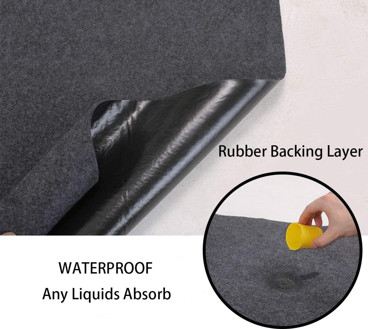 JOMMIE CHEN Large Rubber Floor Mat for Car Washable Garage Mats for Floor Absorb Liquids Oil Drip Pan for Under Car Protects Floor from Spills, Drips, Splashes and Stains Garage Mats (6.6x8.5 Feet)