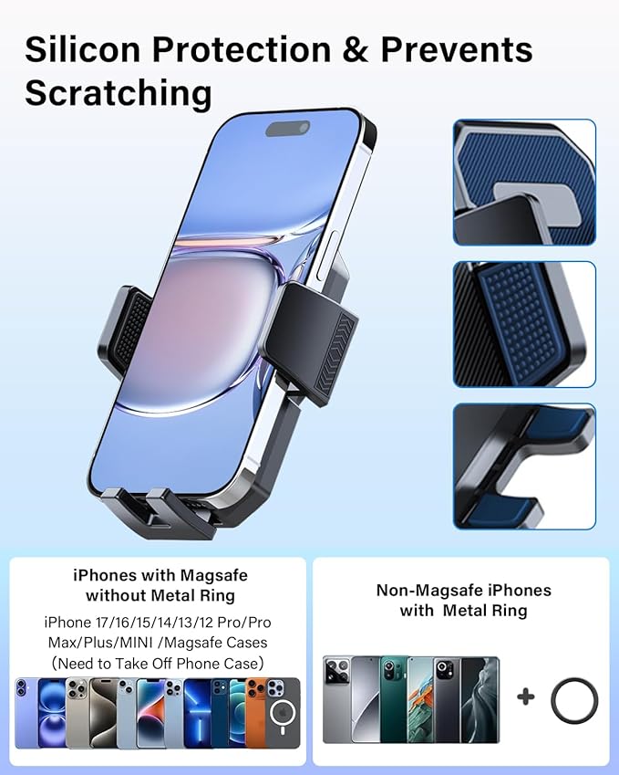 PZK Car Phone Mount for 2024-2026 BMW X5 /BMW X6 /2023 2024 2025 2026 BMW X7 Accessories Custom 14.9-inch Screen Auto Lock Car Phone Holder 360° Rotating Extension Rod Not Affect Air Vent