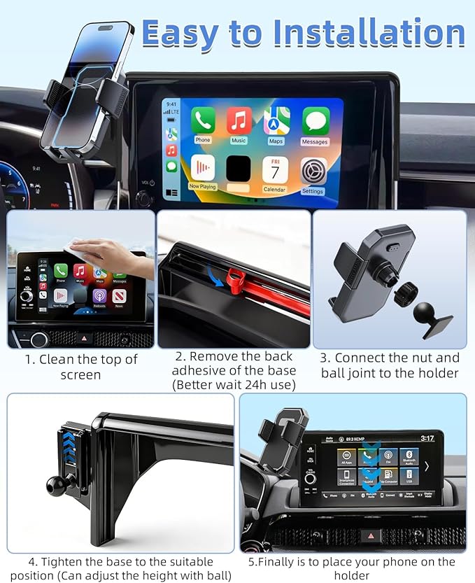 PZK Car Phone Mount for 2024-2026 BMW X5 /BMW X6 /2023 2024 2025 2026 BMW X7 Accessories Custom 14.9-inch Screen Auto Lock Car Phone Holder 360° Rotating Extension Rod Not Affect Air Vent