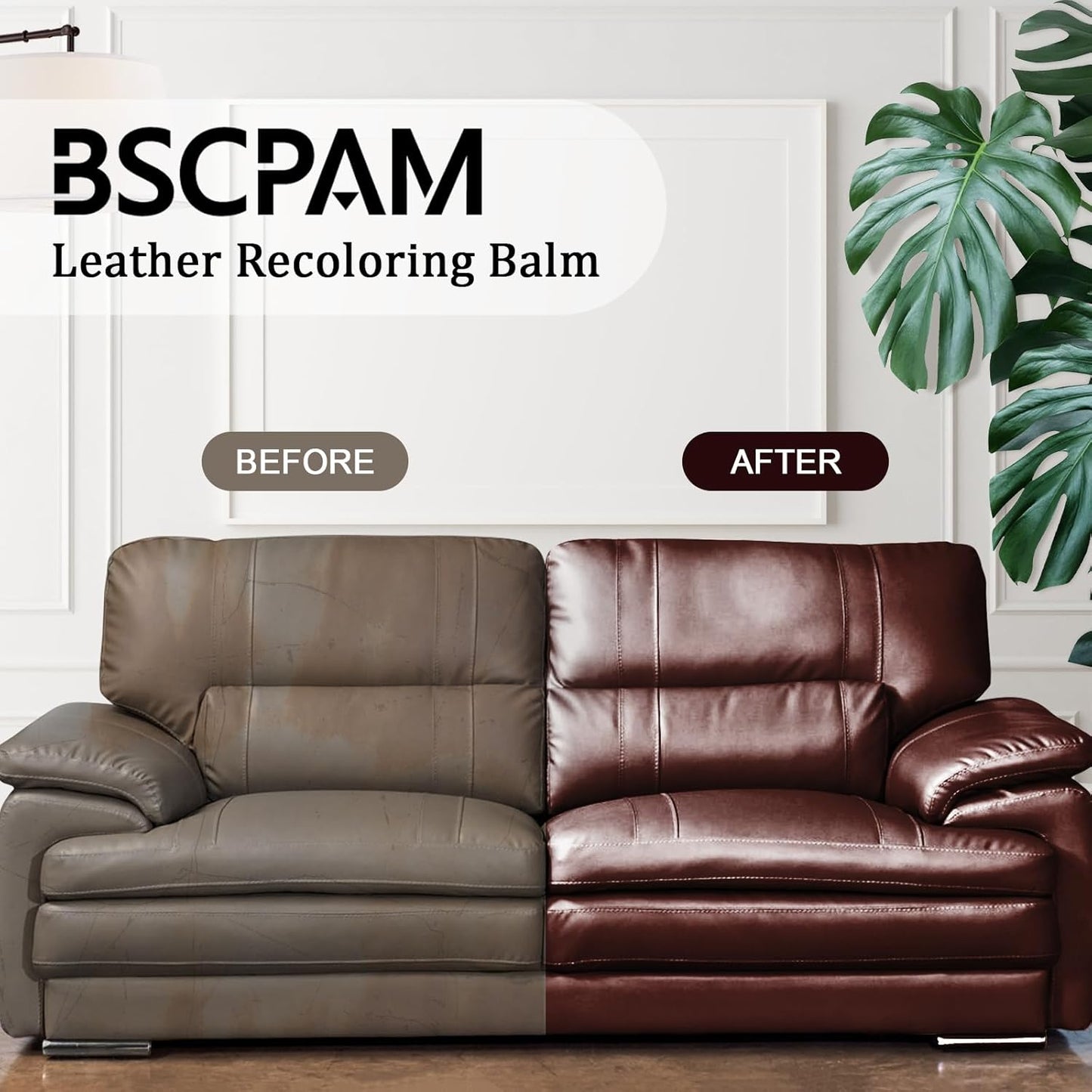 Cream White Leather Recoloring Balm, 12oz Leather Color Restorer for Couches, Leather Repair Kit for Furniture, Leather Dye for Leather Fade, Leather Repair Restore car seat