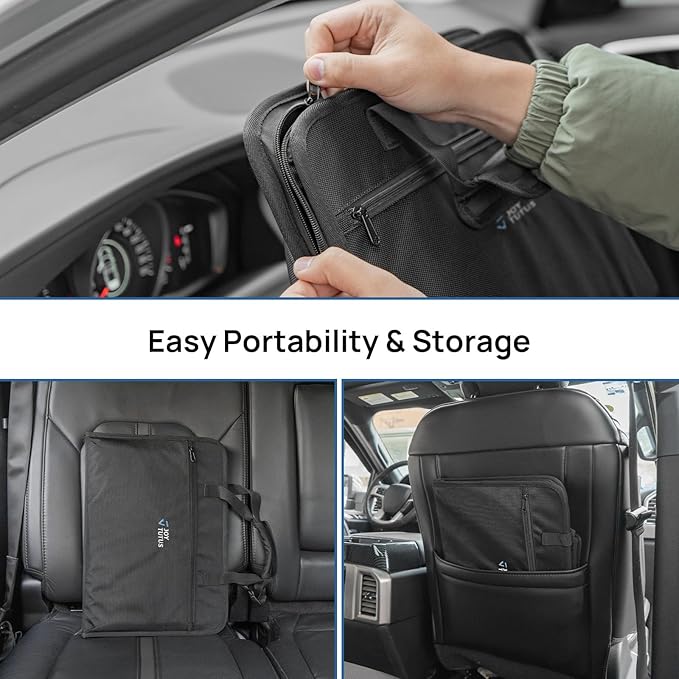 JOYTUTUS 3 in 1 Steering Wheel Eating Tray, Car Back Seat Laptop Desk, Multifunctional Office Bag, Car Work Table for Writing, Car Organizer for Kids, Commuters, Family