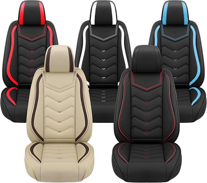 Car Seat Covers for Ford Expedition 2000-2025, Premium Nappa Leather Car Seat Cover, Stylish Sport Seat Covers， Automobile Seat Cover Sets.(Standard 2 Seats/Coffee Color)