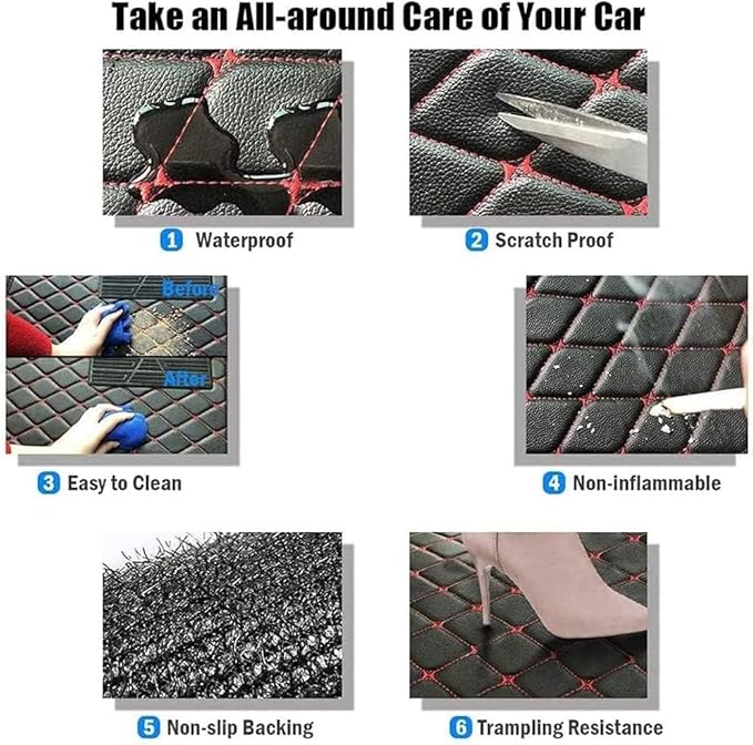 Custom Making Car Floor Mats for 98% Sedan SUV Car Protection Full Coverage Mats Anti-Slip Leather Floor Liners All Weather Car Floor Mats (Green)
