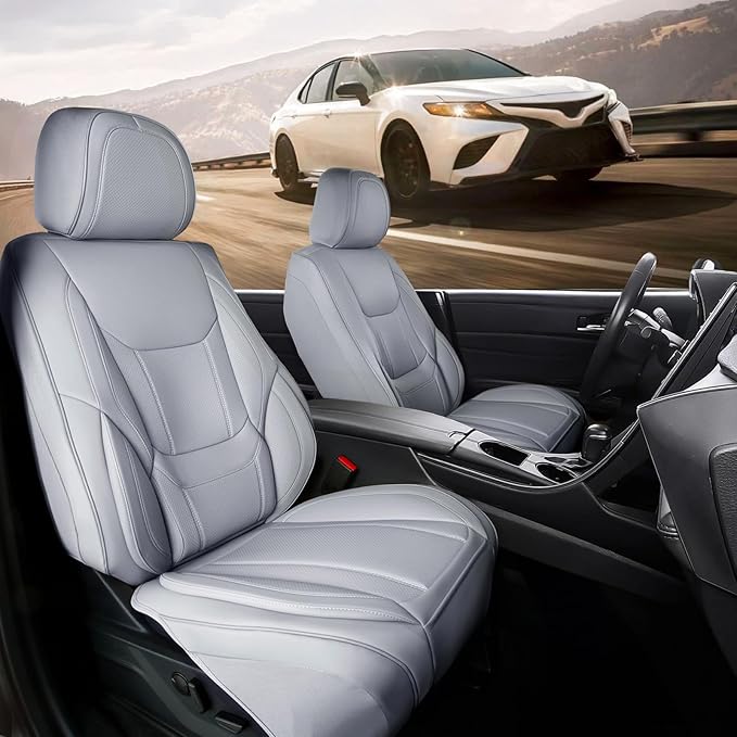 Coverland Custom Fit Car Seat Covers for Car Compatible with [Alfa Romeo Milano, Honda Civic Wagon, Sedan] Premium Waterproof Non-Slip Interior Seat Protector [Front Gray - Size Chart A20]