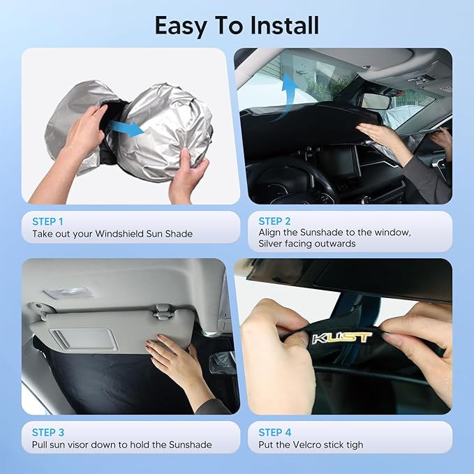 KUST Windshield Sun Shade for 2019-2025 2026 Chevrolet/Chevy Blazer Accessories Window Sunshade Sun Visor Protector Foldable Blocks UV Rays Keep Car Cooler