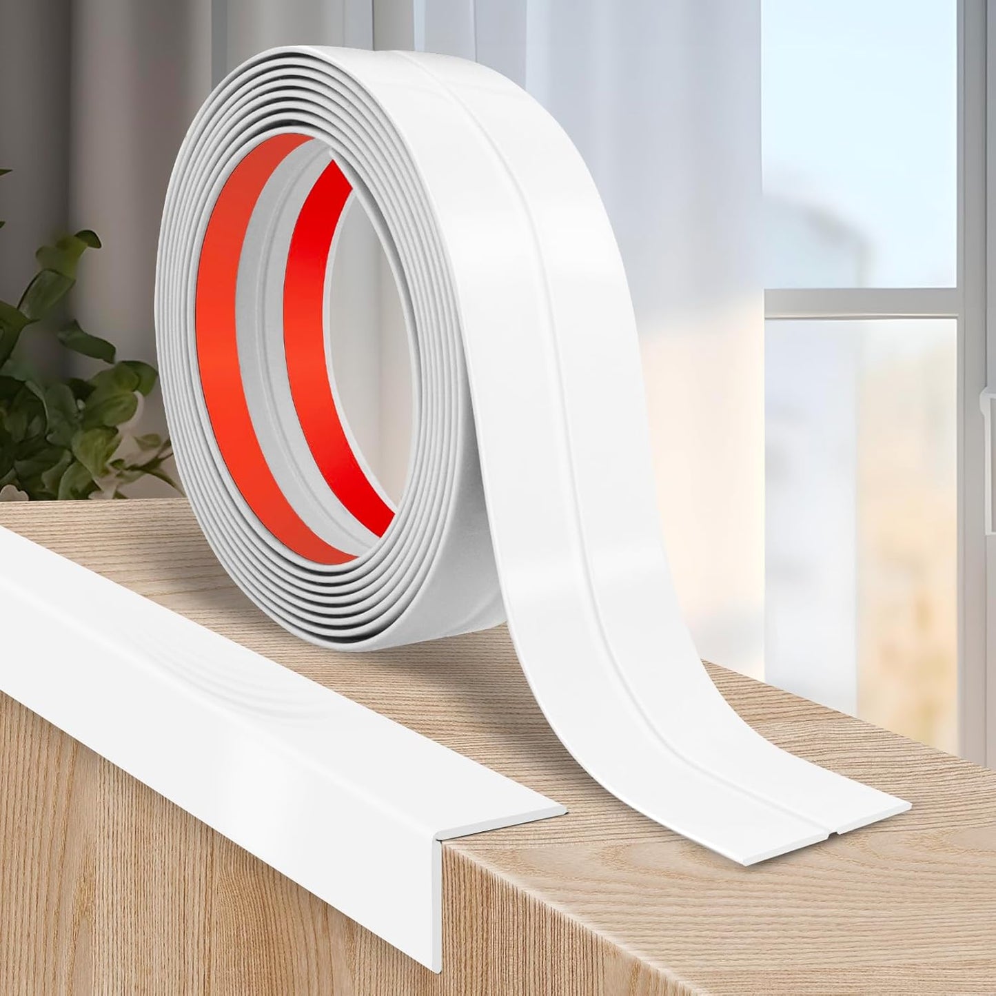 Flexible Wall Corner Protector Moulding Trim Peel and Stick Wall Corner Guards Edge Protector Self Adhesive Molding Trim Strip for Edge Ceiling (White, 0.8 in x 10 Ft)