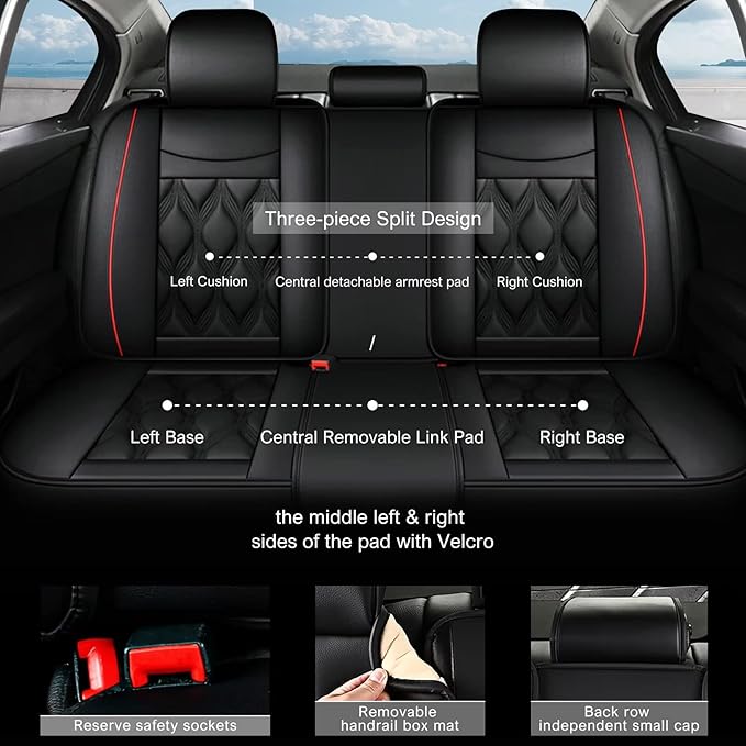 AOMSAZTO Car Seat Covers,Full Set 5 Seats Custom Fit for Buick Encore GX 2020-2026,Leather Car Seat Cover Seat Cushion Protector,Airbag Compatible Waterproof Black