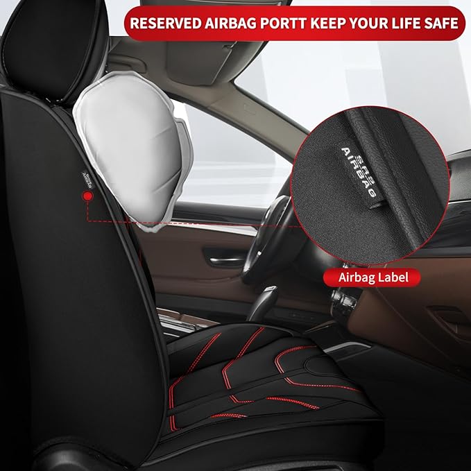 TTX LIGHTING Car Seat Covers fit for Hyundai Venue 2020-2026 Full Set: Premium Leather Automotive Seat Cover with Airbag Compatible Waterproof (5 Seats, Redline)