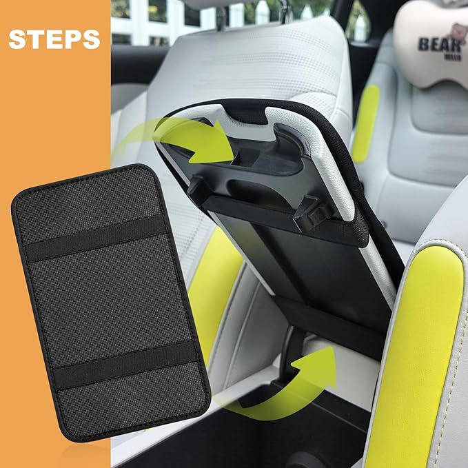 Black Cat Auto Center Console Pad,Soft Waterproof Car Center Console Cover Auto Armrest Seat Box Cover Protector for Most Vehicle SUV Truck Car