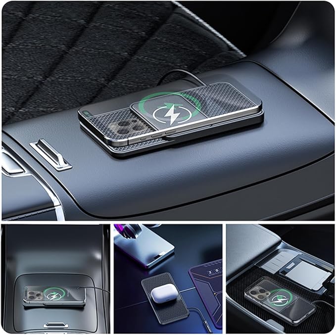 Car Wireless Phone Charger for Suzuki Celerio Ignis Jimny Kizashi Ignis, Non-Slip Fast Inductive Chargers Charging Pad Type-C Fastcharger Auto Electronic Accessories