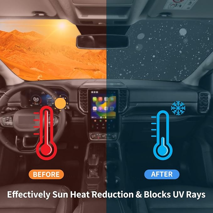 Windshield Sun Shade for 2022 2023 2024 2025 2026 Nissan Pathfinder, Foldable Front Window Sunshade, Sun Visor Block Out UV Rays & Heat, Keep Car Cool