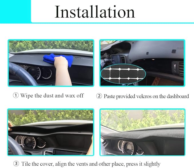 Yiz Dash Cover Mat Custom Fit for Nissan Kicks/Kicks E Power Dashboard Pad Carpet (Black) Z14
