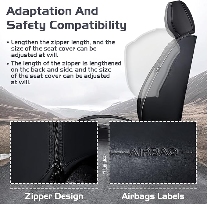 Truck Seat Covers for Ford Bronco 2021-2026, Waterproof Premium Leather Full Coverage Car Seat Cover, Muscle Sport Style Auto Interior Seat Cover Sets (Full Set/Black Gray)