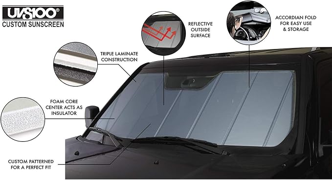 Covercraft UV10101BL Blue Metallic UVS 100 Custom Fit Sunscreen for Select Chrysler Laser/Dodge Daytona Models - Laminate Material, 1 Pack