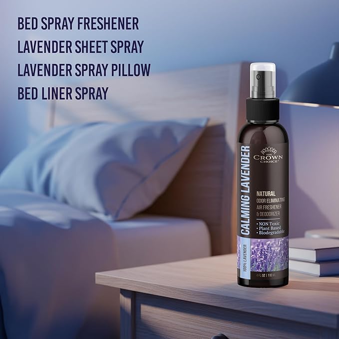 Non-Toxic Odor Eliminator,Natural Lavender Air Freshener Spray for Home,Linen Spray for Bedding, Closet & Couch Deodorizer,Long Lasting Bathroom & Toilet Freshener,Safe for Kids & Pets,2PK,4 Oz each