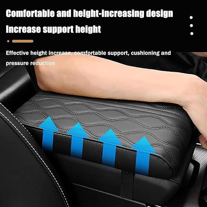 Leather Car Armrest Box Pad for Tesla Cybertruck 2023 2024, Memory Foam Car Center Console Cover Comfort Waterproof Arm Rest Cushion Pad Universal Accessories,D/Brown
