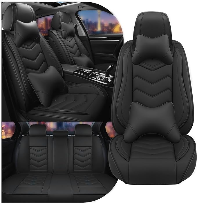 CTDS Car Seat Covers for Honda HR-V 2016-2026, Stylish Sport Seat Cover, Premium Nappa Leather Car Seat Cover. Automobile Seat Covers Sets.(Luxury 5 Seats/Pure Black)